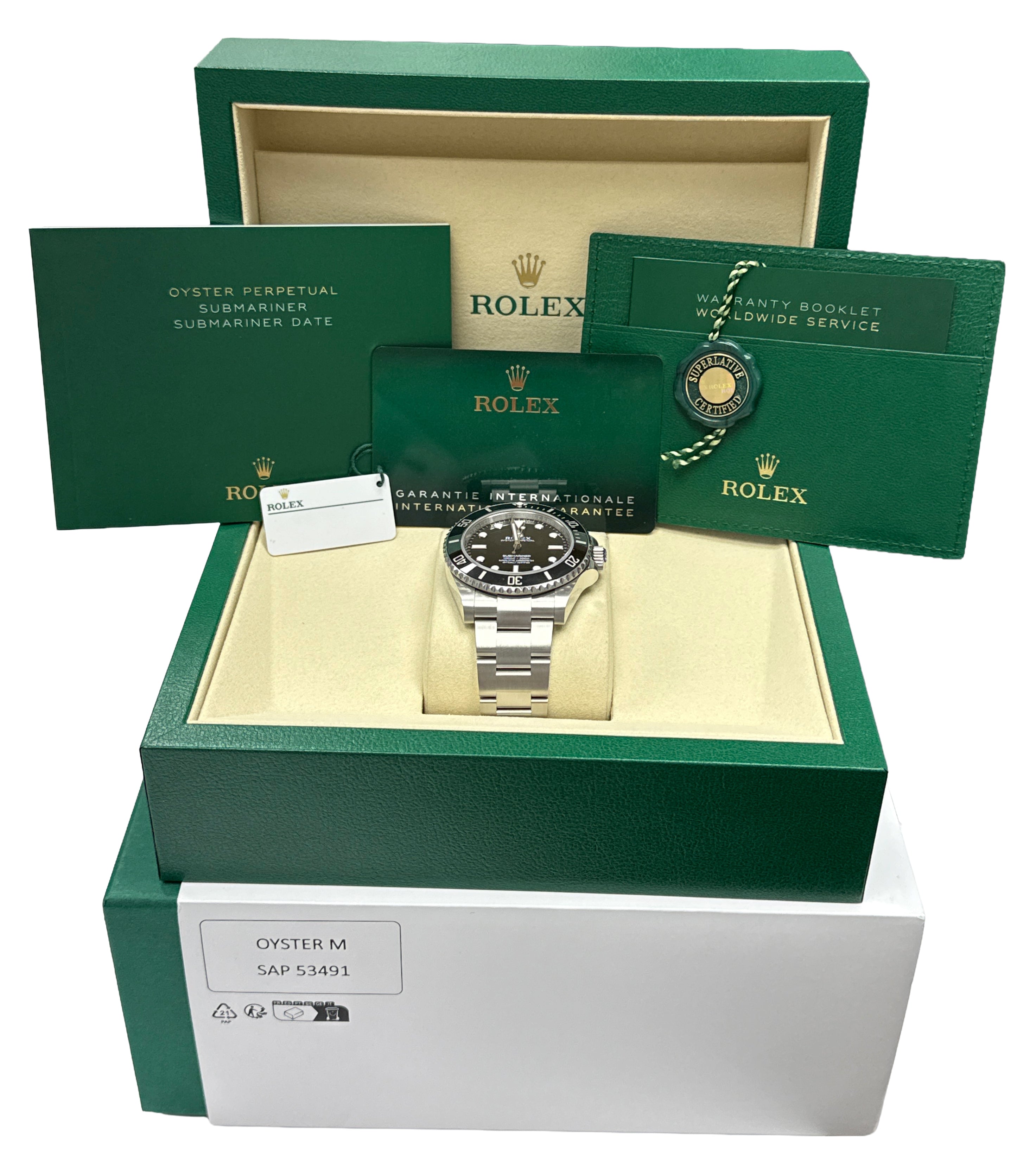 ROLEX 空箱 NEW JUNE 2026 PAPERS Rolex Submariner No Date 41mm BLACK Ceramic