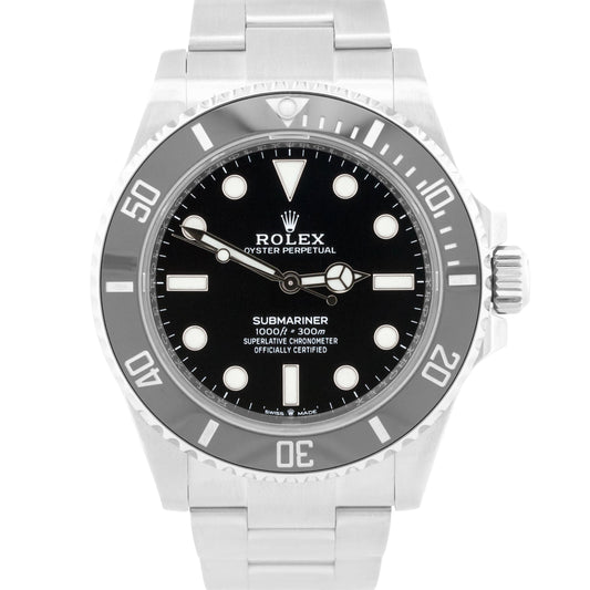 2020 PAPERS Rolex Submariner 41mm BLACK Ceramic No-Date Steel 124060 LN BOX