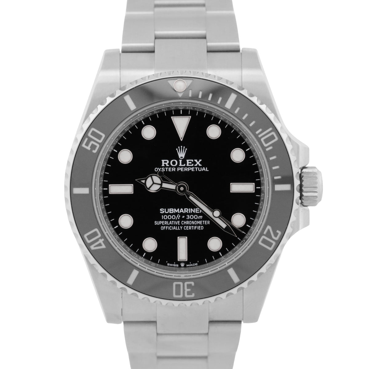 2022 Rolex Submariner No Date 124060 41mm Black Steel Ceramic Watch Box Papers