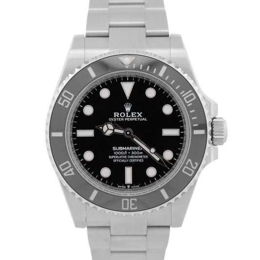 2022 Rolex Submariner No Date 124060 41mm Black Steel Ceramic Watch Box Papers