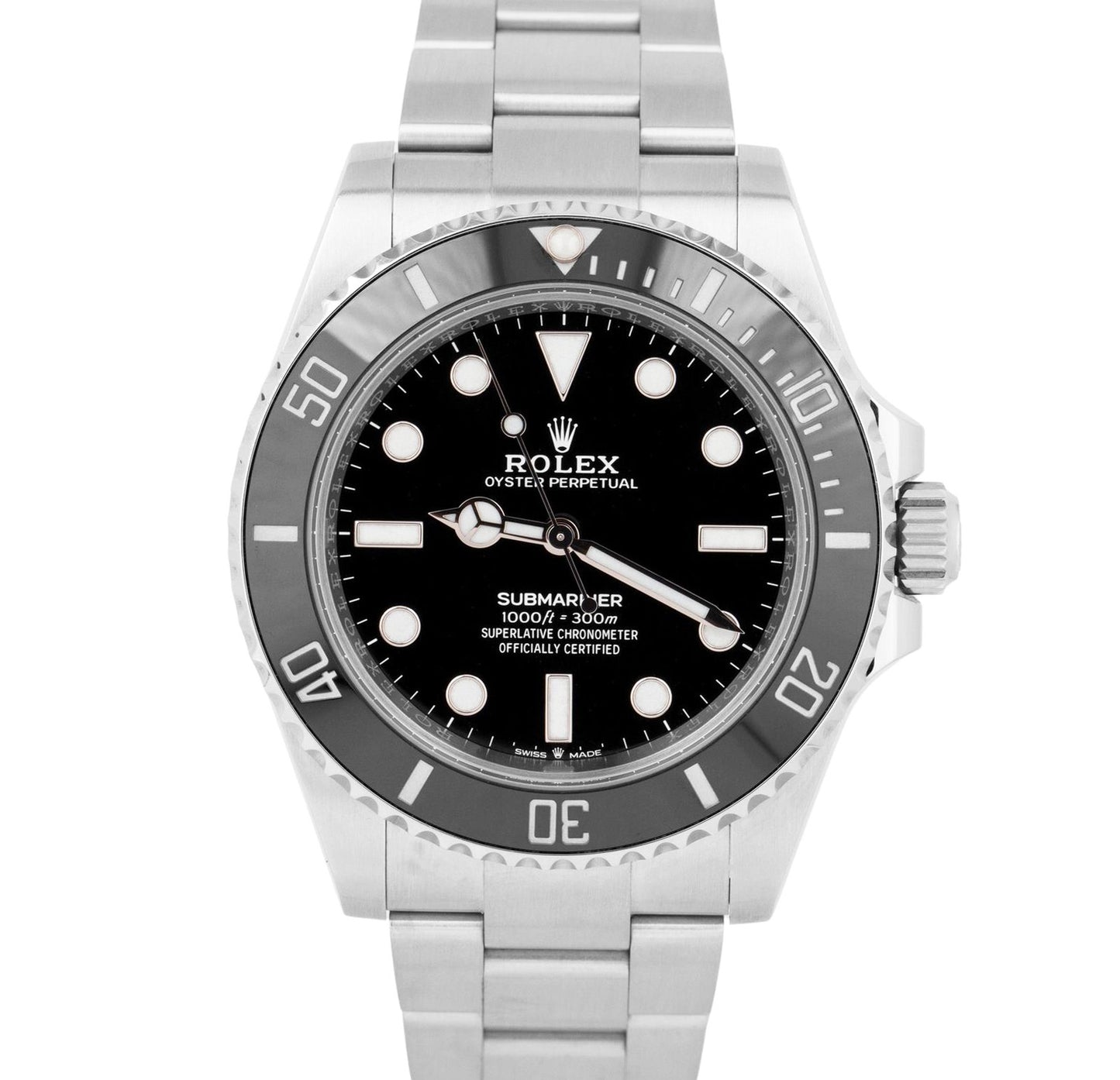 NEW OCTOBER 2023 PAPERS Rolex Submariner 41mm No-Date Black Watch 124060 LN B+P