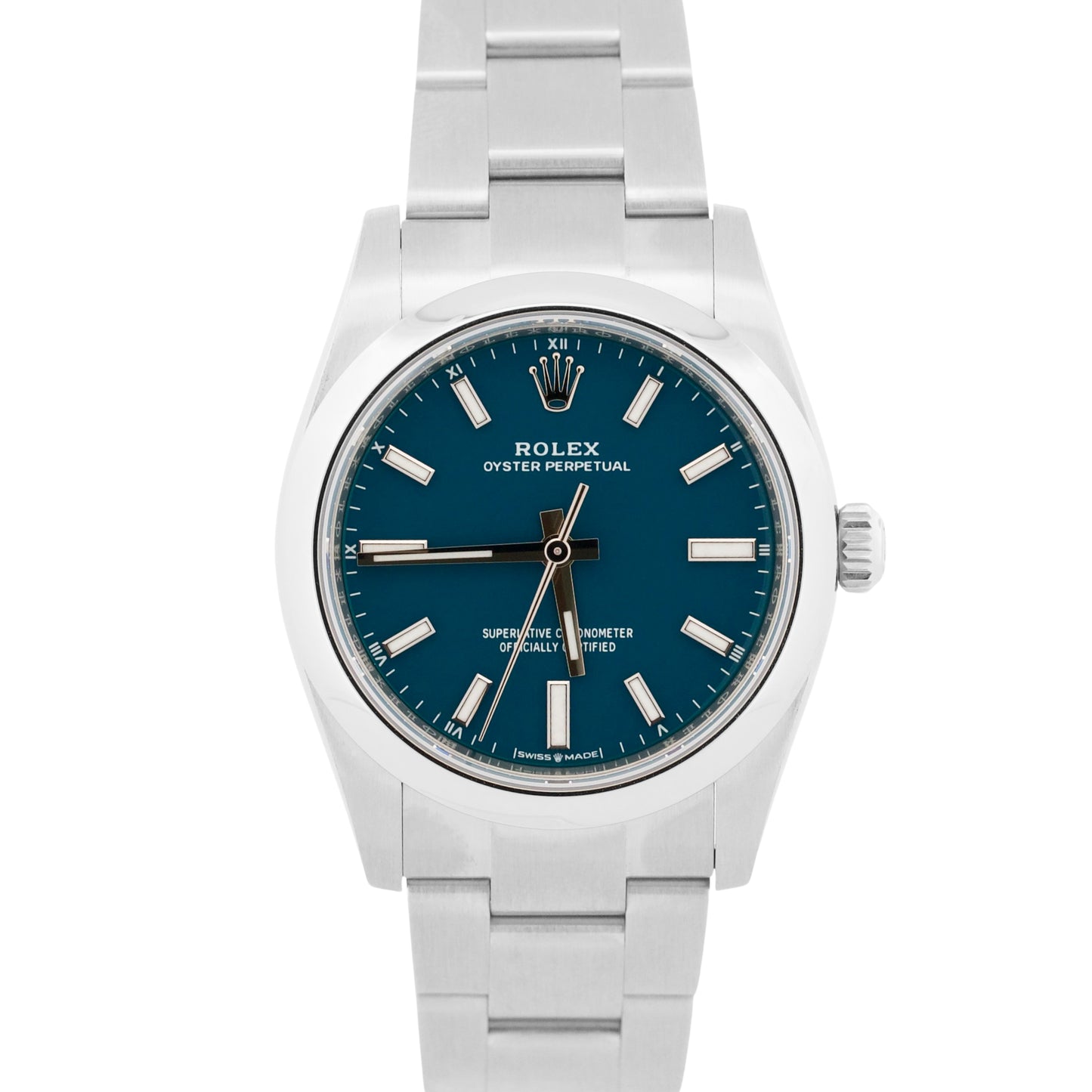 NEW 2026 Rolex Oyster Perpetual 124200 Medium Blue 34mm Oyster Watch Box Papers