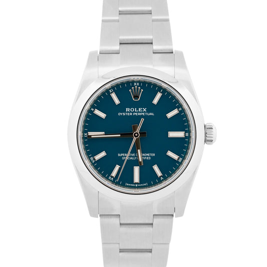 NEW 2026 Rolex Oyster Perpetual 124200 Medium Blue 34mm Oyster Watch Box Papers