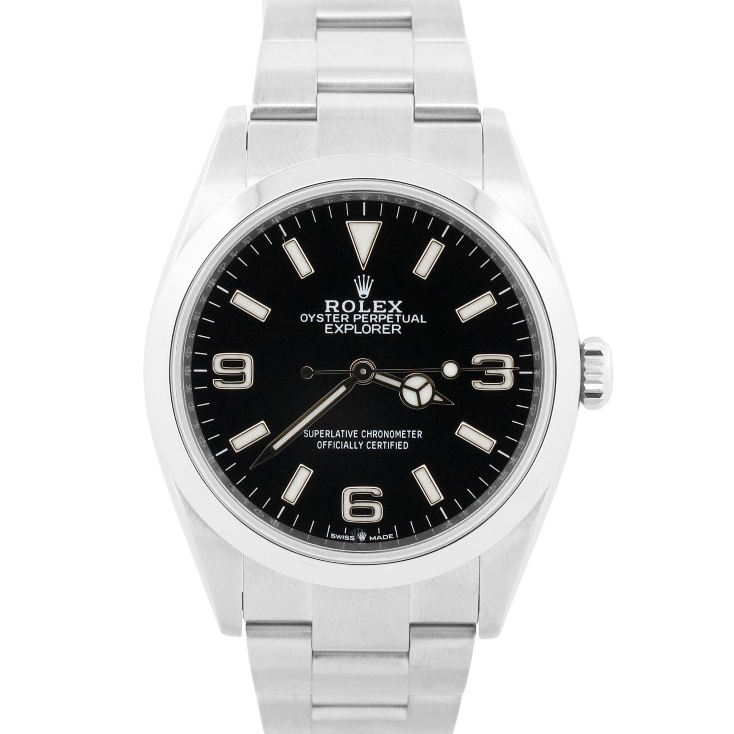 2021 PAPERS Rolex Explorer I BLACK 36mm Stainless Steel 3-6-9 Watch 124270 BOX