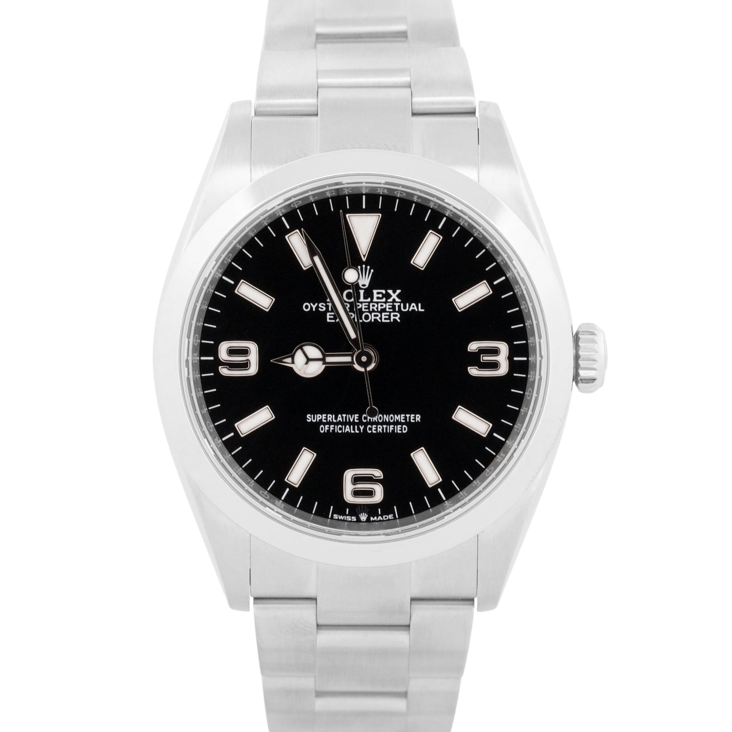 2025 PAPERS Rolex Explorer I BLACK 36mm Stainless Steel 3-6-9 Watch 124270 BOX