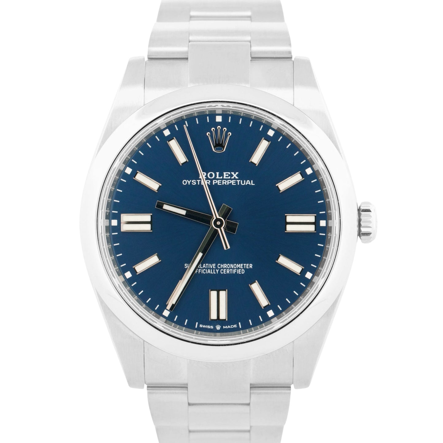 2022 PAPERS Rolex Oyster Perpetual BLUE Stainless Steel 41mm 124300 Watch BOX