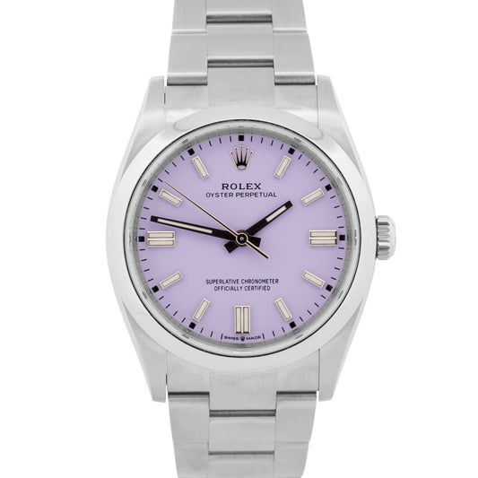 NEW MAR 2026 PAPERS Rolex Oyster Perpetual LAVENDER PURPLE Steel 36mm 126000 BOX