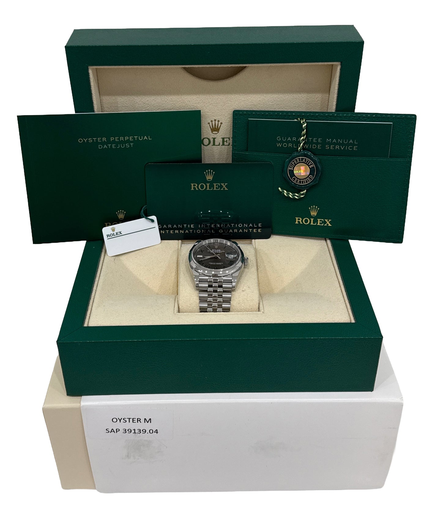 2022 PAPERS Rolex DateJust WIMBLEDON Rhodium Roman Steel JUBILEE 36mm 126200 BOX
