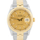 Rolex DateJust CHAMPAGNE Fluted 36mm Steel 18K Yellow Gold JUBILEE Watch 126233