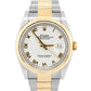 Rolex DateJust 36 WHITE ROMAN 18K Yellow Gold Steel OYSTER Fluted 36mm 126233