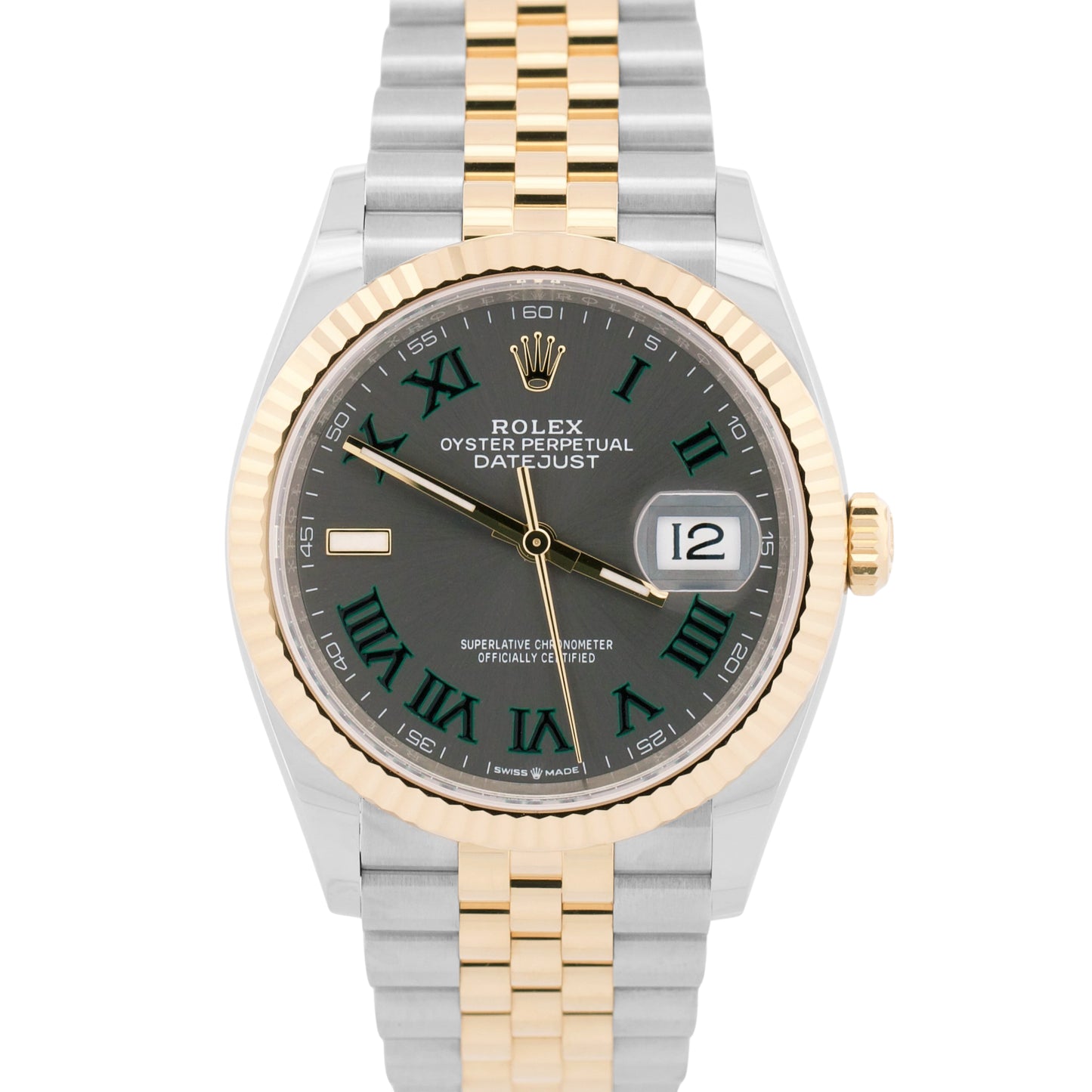 2026 PAPERS Rolex DateJust WIMBLEDON Roman 36mm Steel 18K JUBILEE 126233 BOX