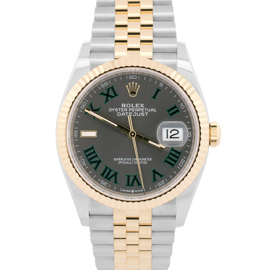 2026 PAPERS Rolex DateJust WIMBLEDON Roman 36mm Steel 18K JUBILEE 126233 BOX
