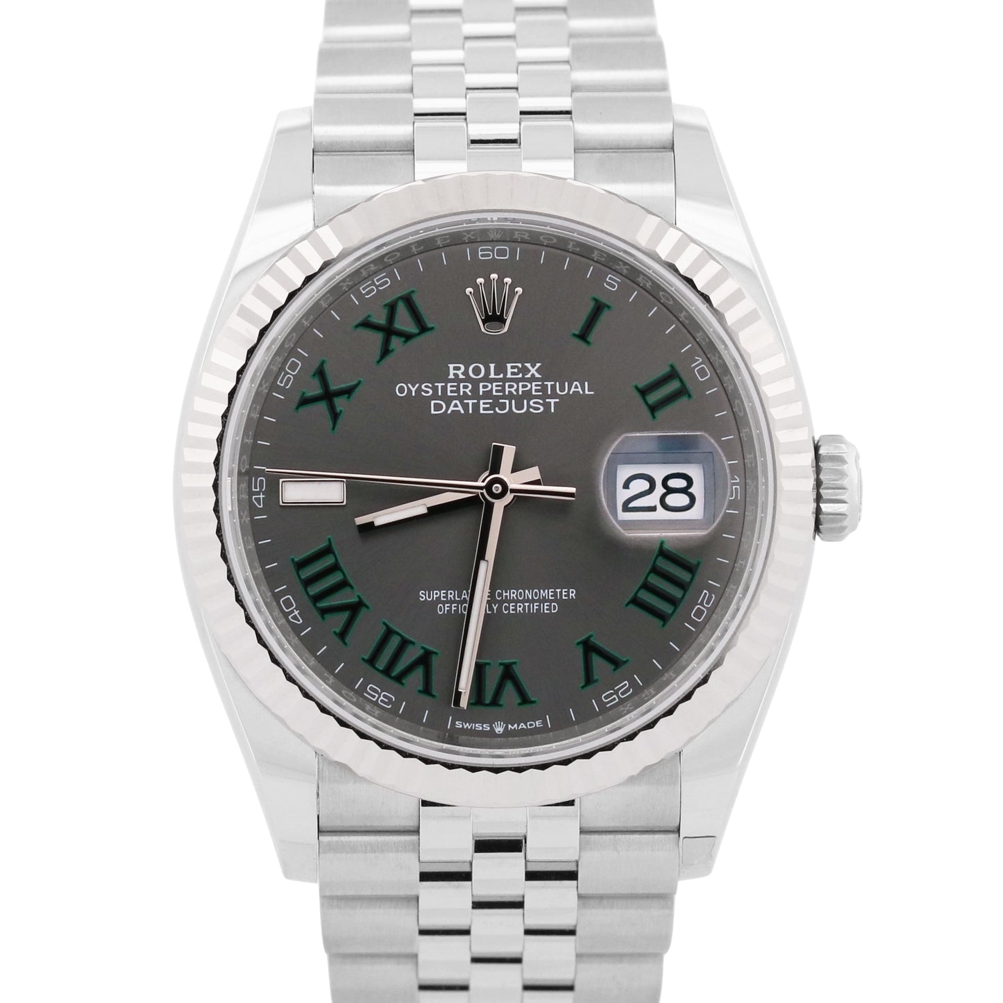 2024 PAPERS Rolex DateJust WIMBLEDON 36mm Steel 18K Gold JUBILEE 126234 BOX