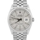 Rolex DateJust 36mm SILVER Stainless Steel Jubilee 18K Gold Fluted 126234 Watch