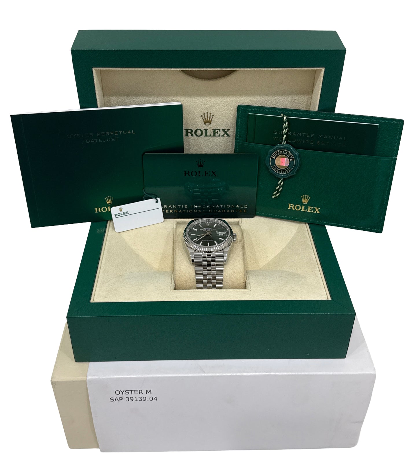 MINT 2024 PAPERS Rolex DateJust 36 MINT GREEN Steel JUBILEE Watch 126234 BOX