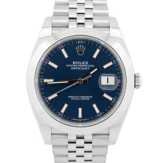 2024 PAPERS Rolex DateJust 41 BLUE Stainless Steel JUBILEE 41mm 126300 BOX