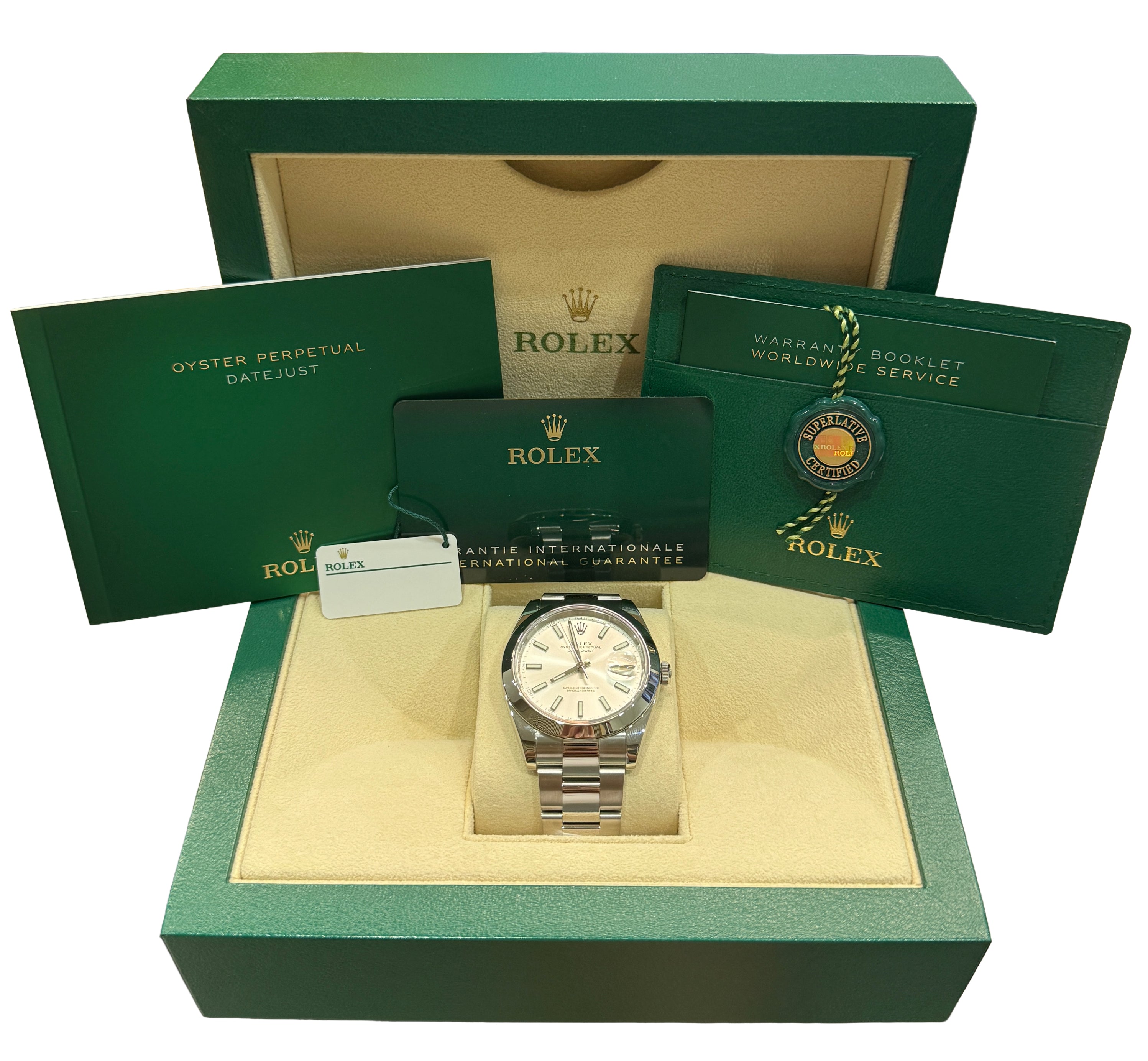 2025 PAPERS Rolex DateJust 41 SILVER Steel Smooth OYSTER 41mm