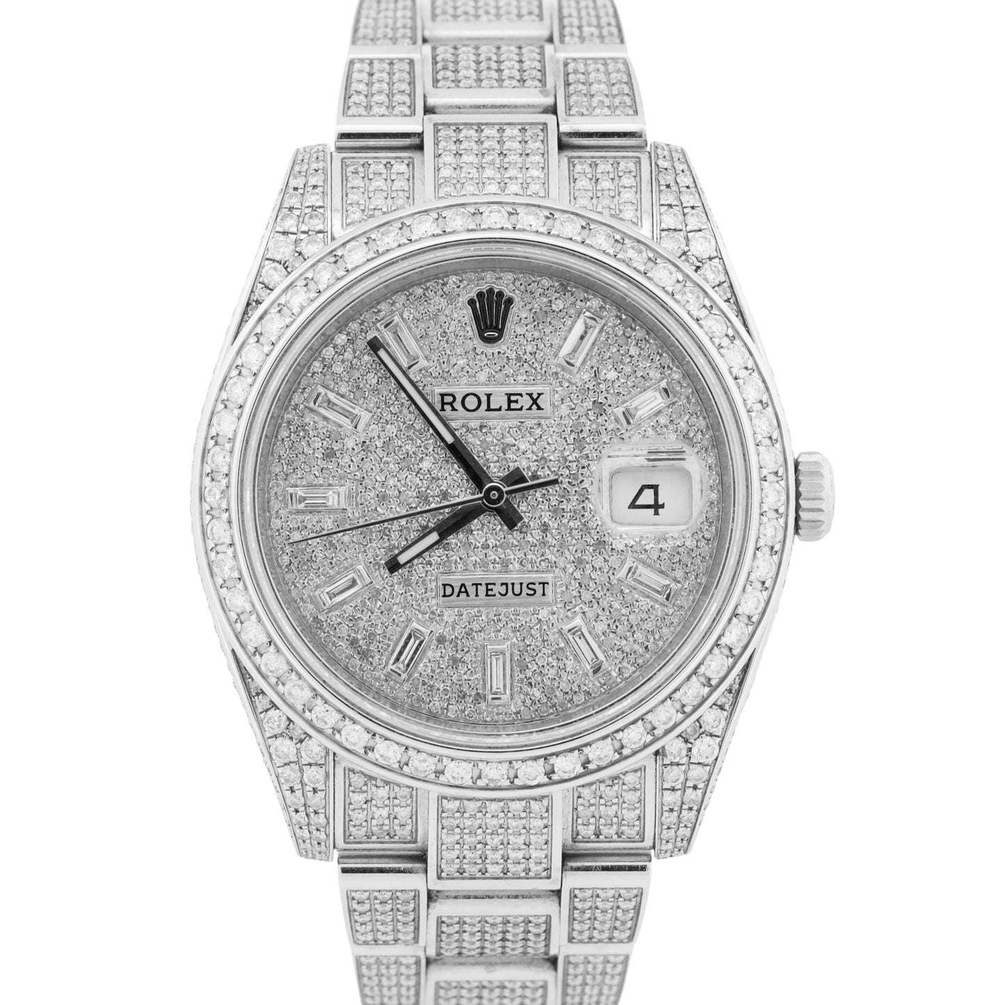 2020 PAPERS Rolex DateJust 41 PAVE DIAMOND Steel OYSTER 41mm 126300 Watch BOX