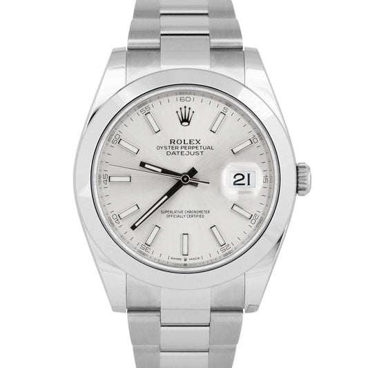 MINT 2024 PAPERS Rolex DateJust 41 SILVER Stainless Steel Oyster 41mm 126300 BOX