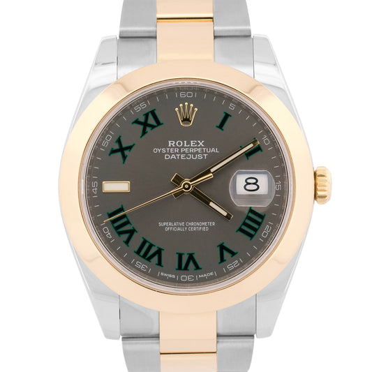 Rolex DateJust 41 WIMBLEDON Rhodium Roman 18k Gold Steel OYSTER 41mm 126303