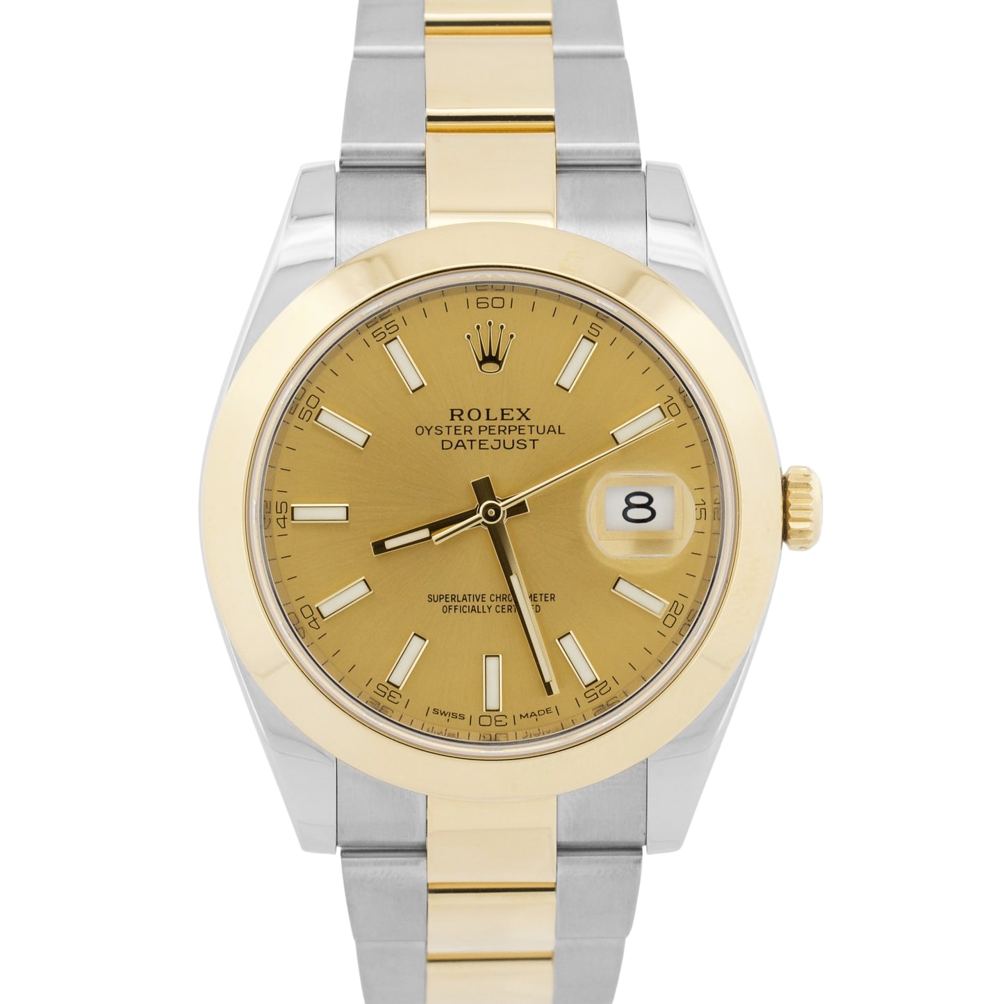 2018 PAPERS Rolex DateJust CHAMPAGNE 18K Gold Steel OYSTER 41mm 126303 Watch BOX