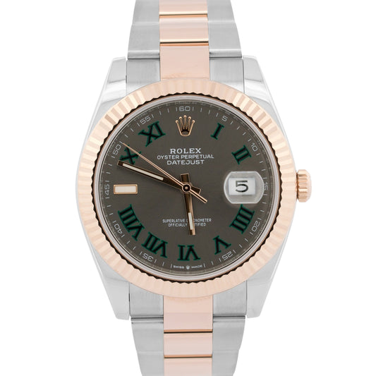 2022 Rolex DateJust 126331 41mm Wimbledon Roman 18K Gold Steel Oyster Box Papers