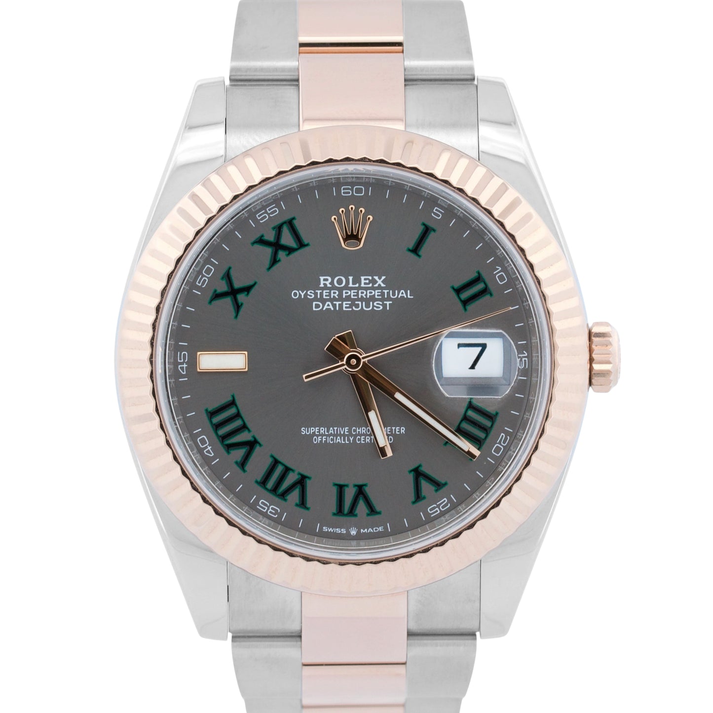 2021 PAPERS Rolex DateJust 41mm WIMBLEDON Steel 18K Rose Gold OYSTER 126331 BOX