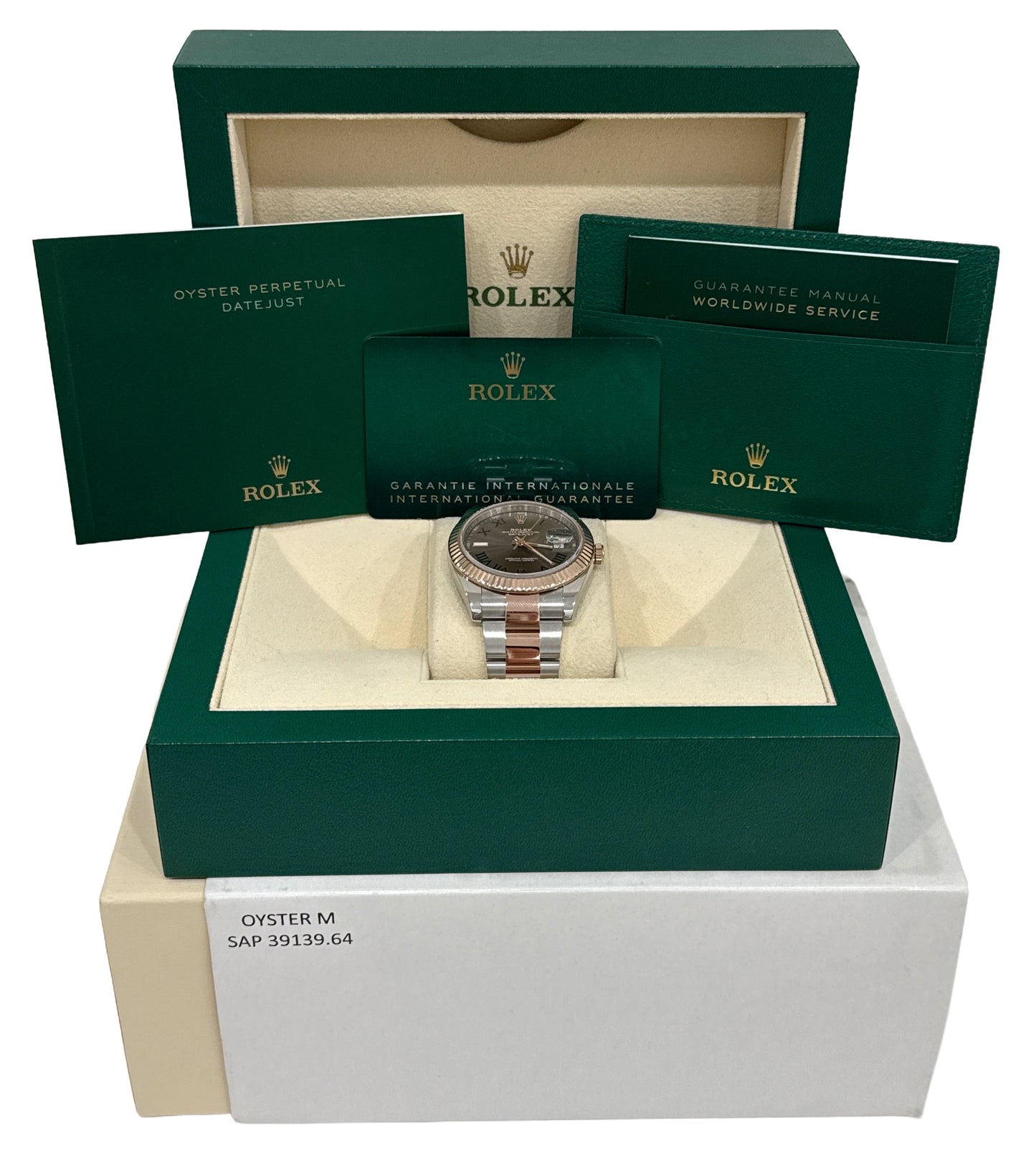 2021 PAPERS Rolex DateJust 41mm WIMBLEDON Steel 18K Rose Gold OYSTER 126331 BOX