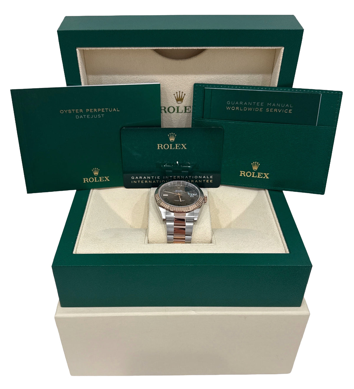 2022 Rolex DateJust 126331 41mm Wimbledon Roman 18K Gold Steel Oyster Box Papers