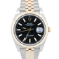 Rolex DateJust 41 BLACK 41mm 18K Yellow Gold Fluted Steel JUBILEE 126333 Watch