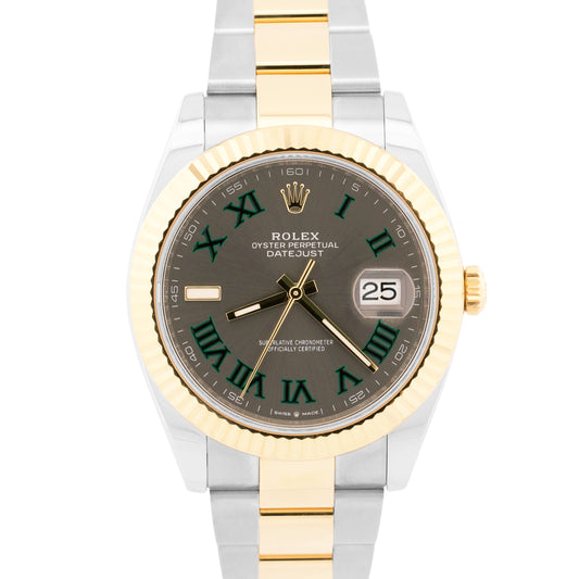 2024 PAPERS Rolex DateJust WIMBLEDON Roman 41mm 18K Steel OYSTER 41mm 126333 BOX