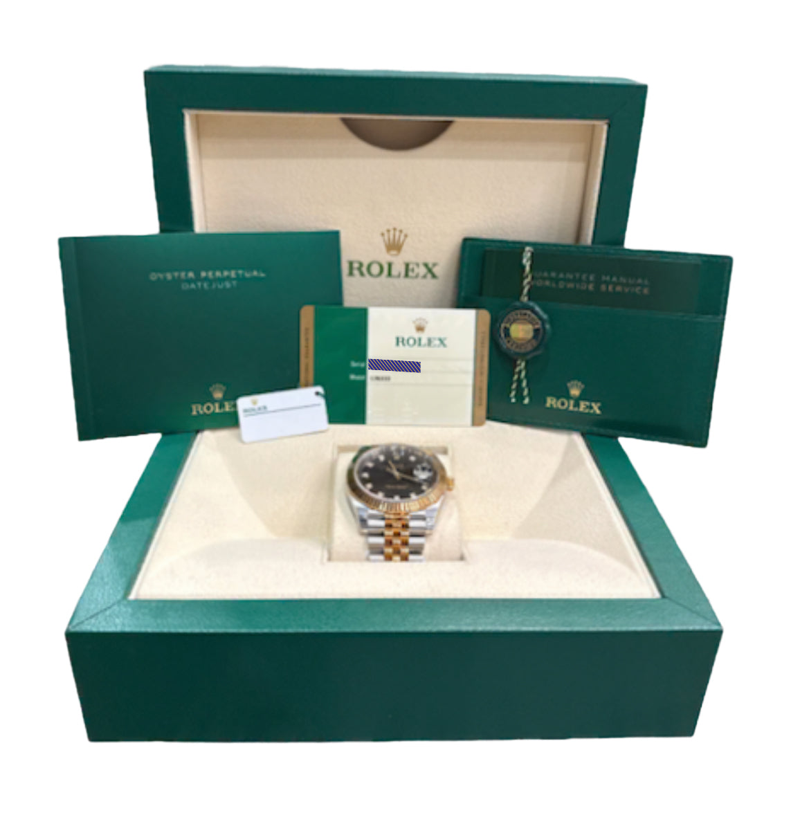 STICKERED 2017 PAPERS Rolex DateJust BLACK DIAMOND 18K JUBILEE 41mm 126333 BOX