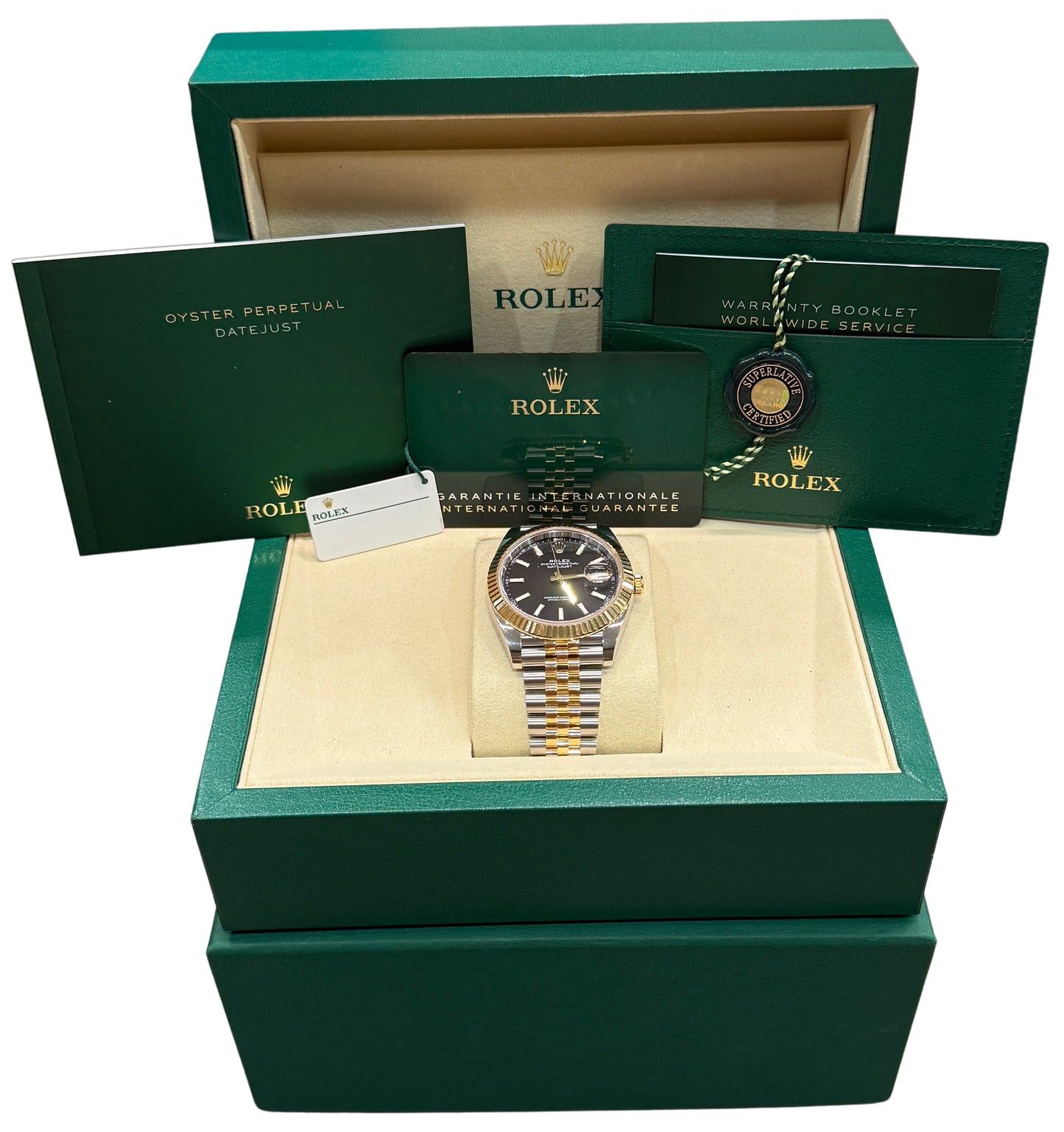 2026 Rolex DateJust 126333 Black 41mm 18K Gold Steel Jubilee 41mm Box Papers