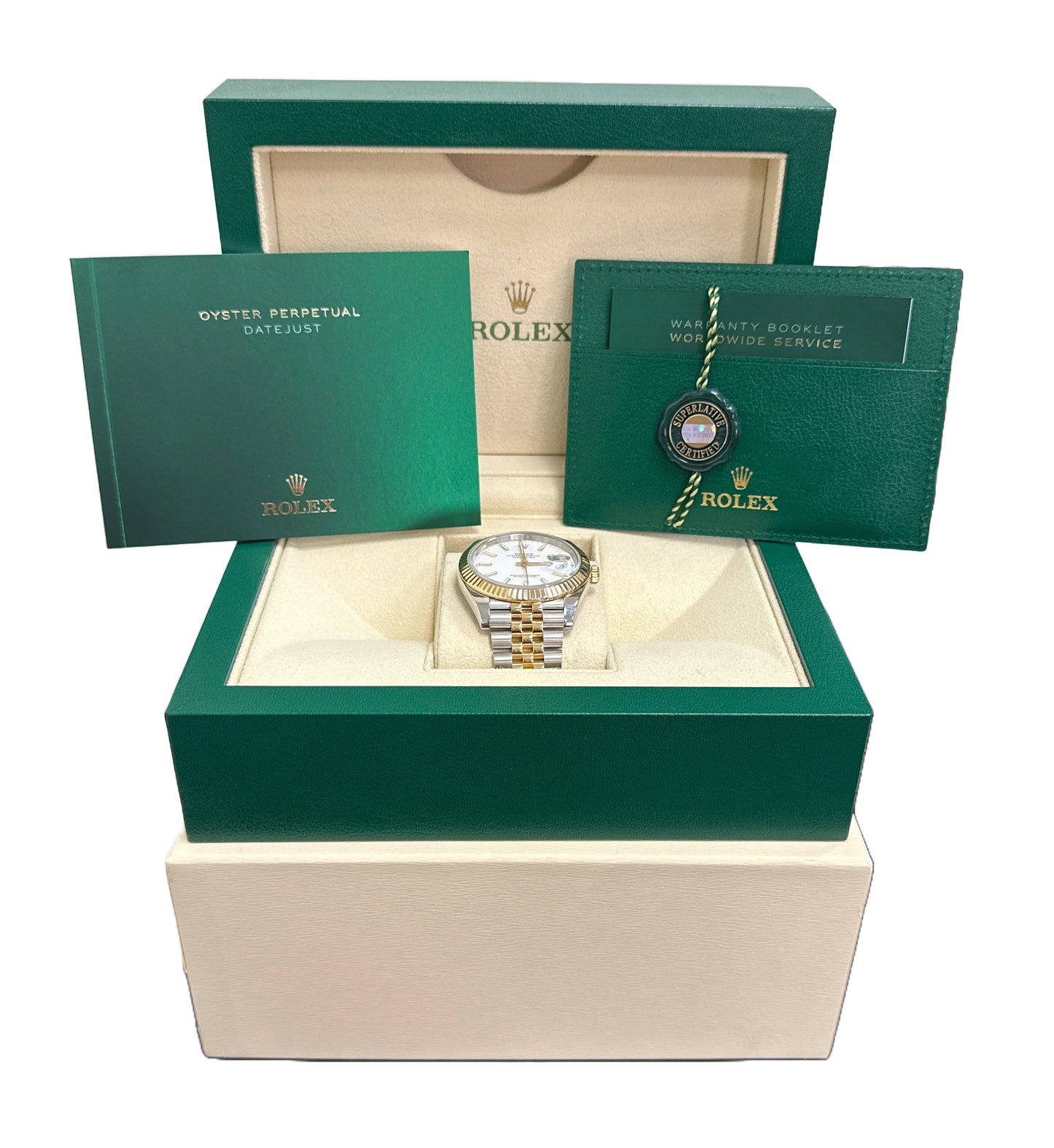 MINT 2023 Rolex DateJust WHITE 41mm 18K Fluted Steel JUBILEE 41mm 126333 BOX