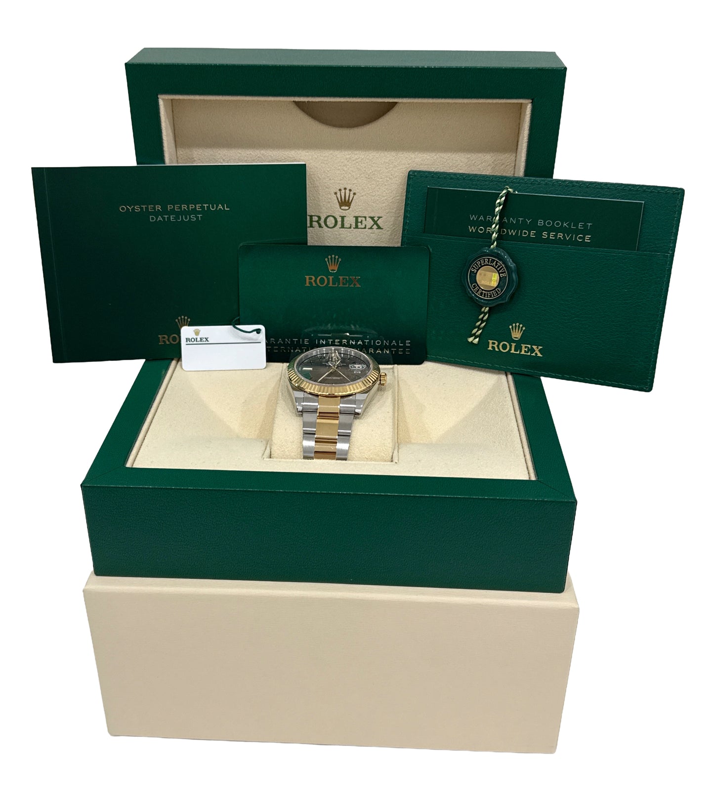 2022 PAPERS Rolex DateJust 41 WIMBLEDON 18K Steel OYSTER 41mm 126333 Watch BOX