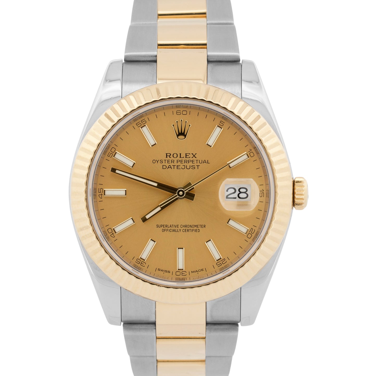 Rolex DateJust 41 CHAMPAGNE 18K Yellow Gold Steel 41mm OYSTER 126333 Watch