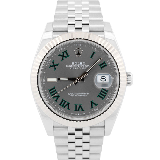 2024 PAPERS Rolex DateJust 41mm WIMBLEDON 18K Gold Steel JUBILEE 126334 BOX