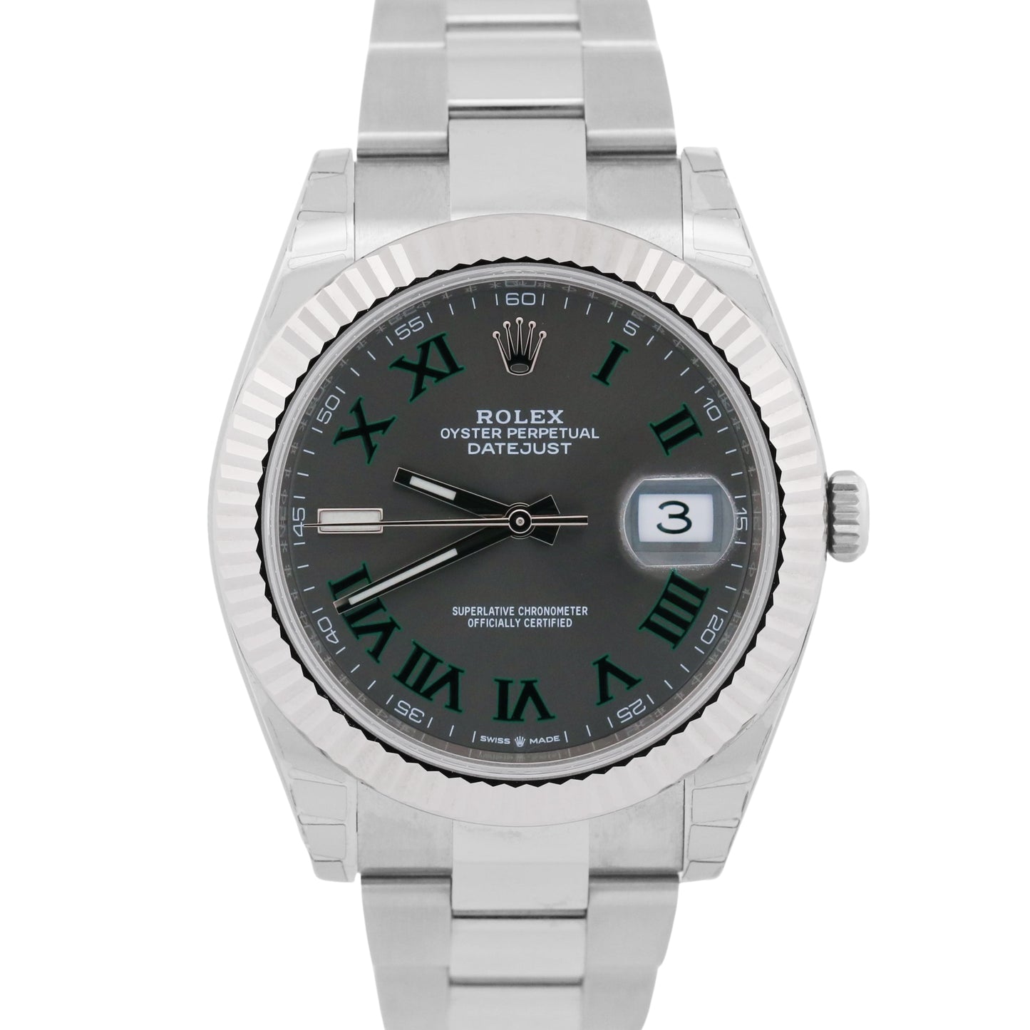Stickered Rolex DateJust 126334 41mm Wimbledon Steel Oyster 18K Gold Box