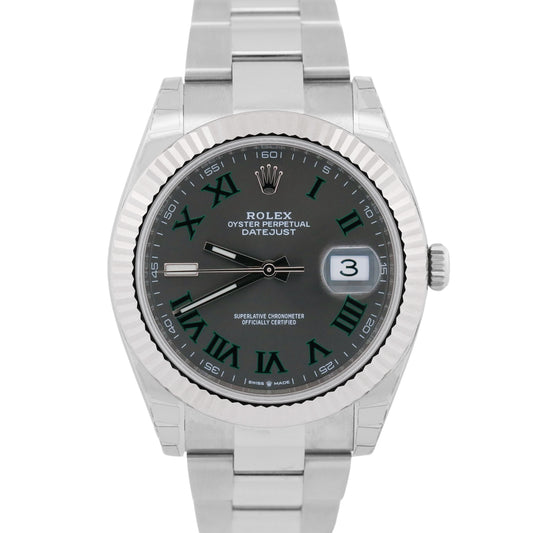 Stickered Rolex DateJust 126334 41mm Wimbledon Steel Oyster 18K Gold Box