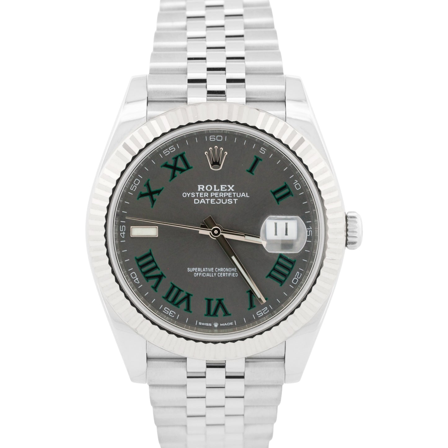 2022 PAPERS Rolex DateJust 41 WIMBLEDON 18K Gold 41mm JUBILEE 126334 Watch BOX