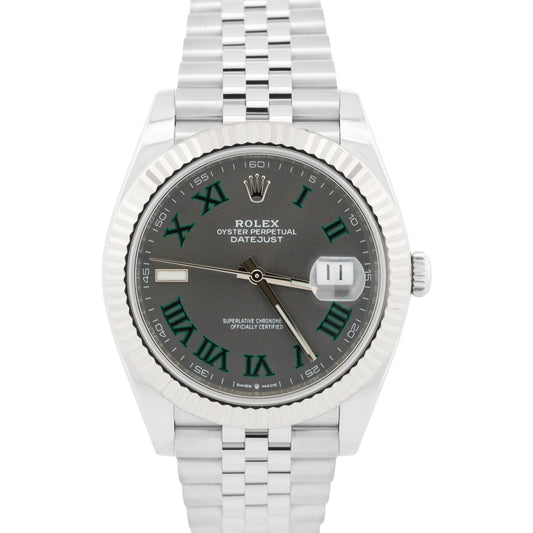 2022 PAPERS Rolex DateJust 41 WIMBLEDON 18K Gold 41mm JUBILEE 126334 Watch BOX