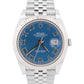 Rolex DateJust 41 AZZURRO BLUE Stainless Steel 18K Fluted JUBILEE 41mm 126334