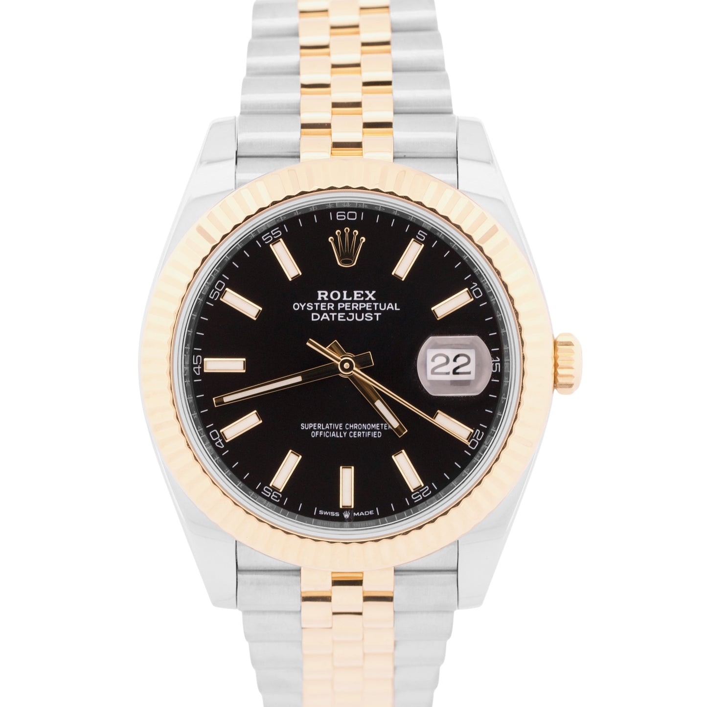 2021 PAPERS Rolex DateJust 41 BLACK 18K Gold Steel JUBILEE 41mm 126333 Watch BOX