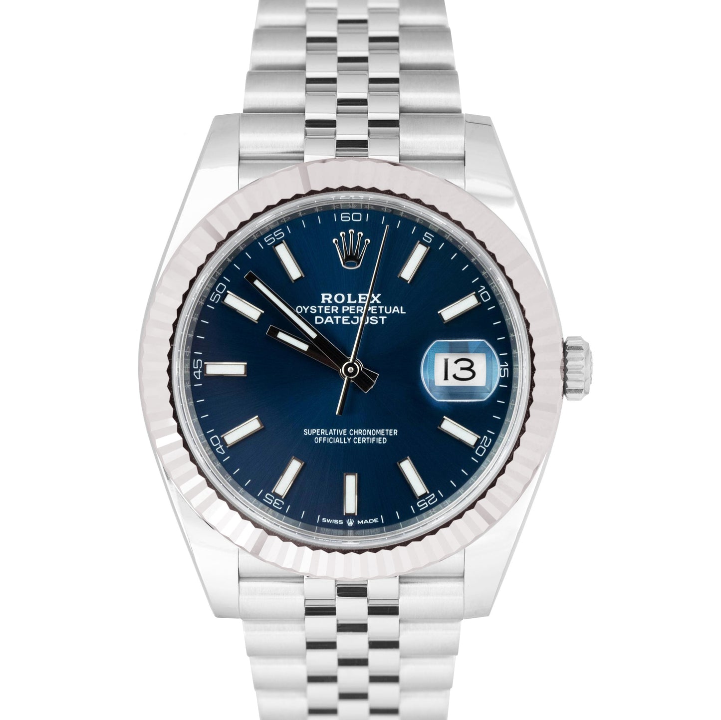 NEW SEPT 2023 Rolex DateJust 41 PAPERS Blue Steel Jubilee 41mm Watch 126334 B+P