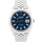 2022 PAPERS Rolex DateJust 41 BLUE 18K Gold Steel JUBILEE Fluted 41mm 126334 BOX