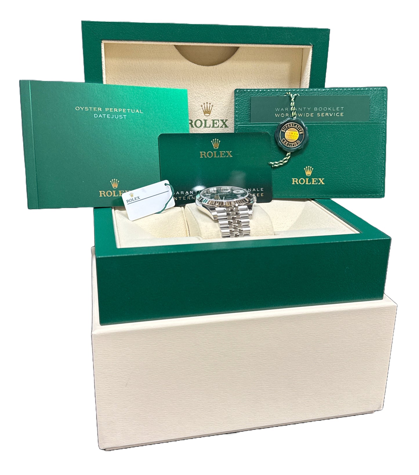 MINT 2024 PAPERS Rolex DateJust 41 Mint Green JUBILEE 41mm Watch 126334 BOX