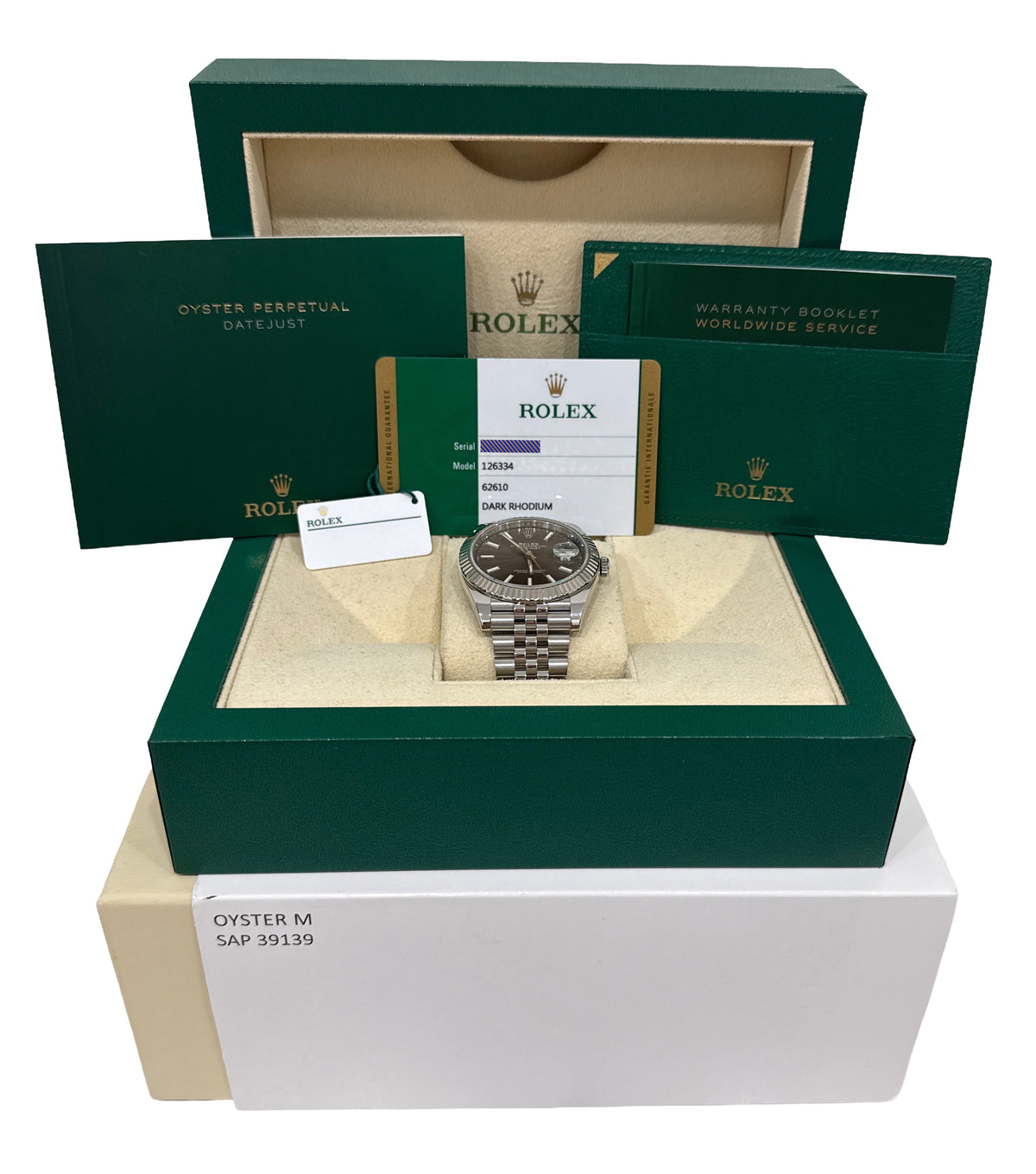 2018 Rolex DateJust 41 126334 Rhodium 18K Steel Jubilee Fluted 41mm Box Papers