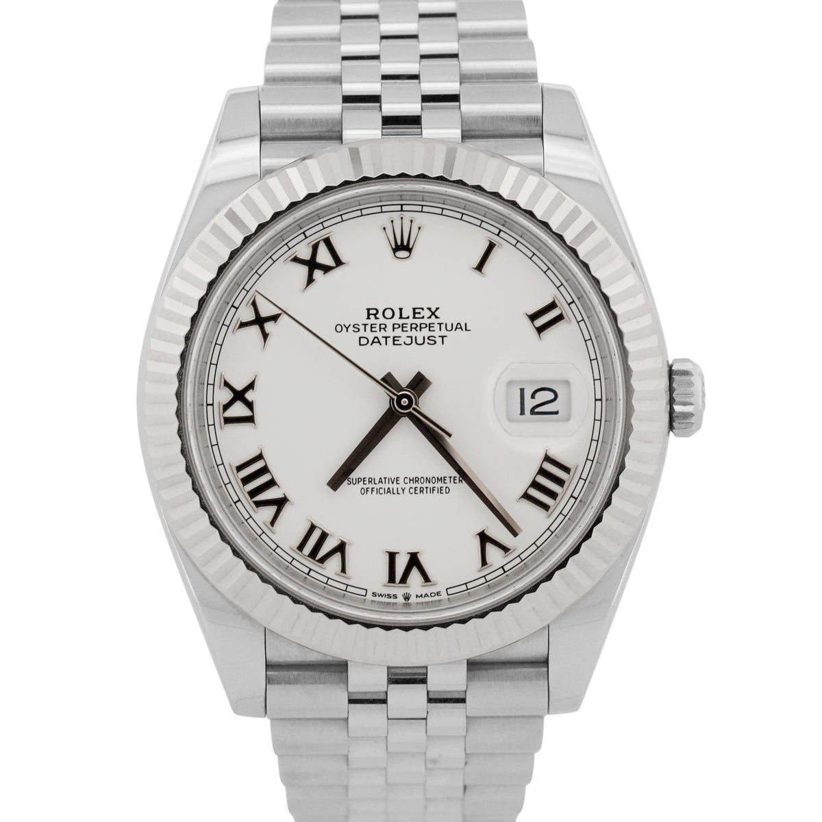 2023 Rolex DateJust 41 126334 White Roman 18K Gold Steel Jubilee 41mm Box Papers
