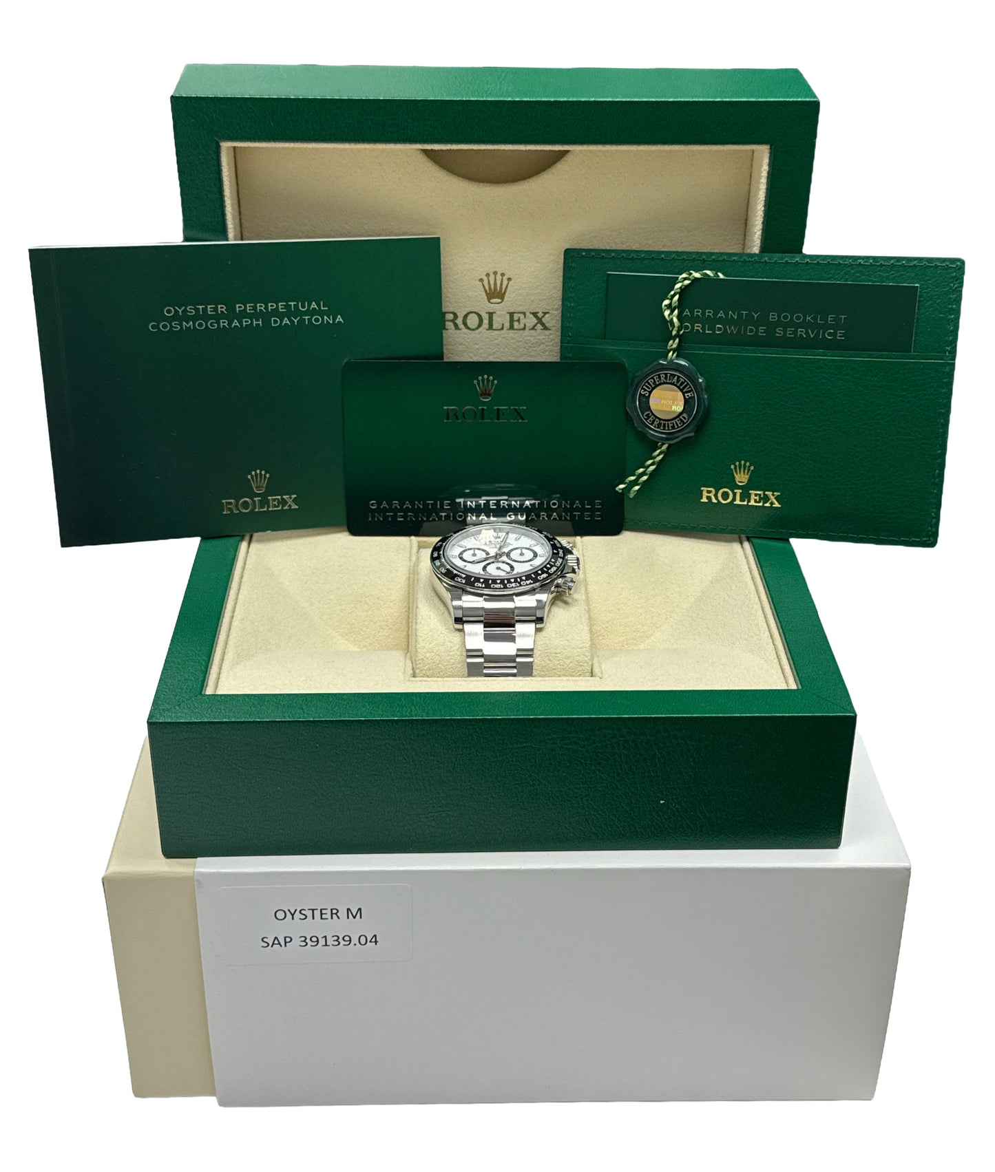 2024 PAPERS Rolex Daytona Cosmograph Steel PANDA White Steel 40mm 126500 LN BOX