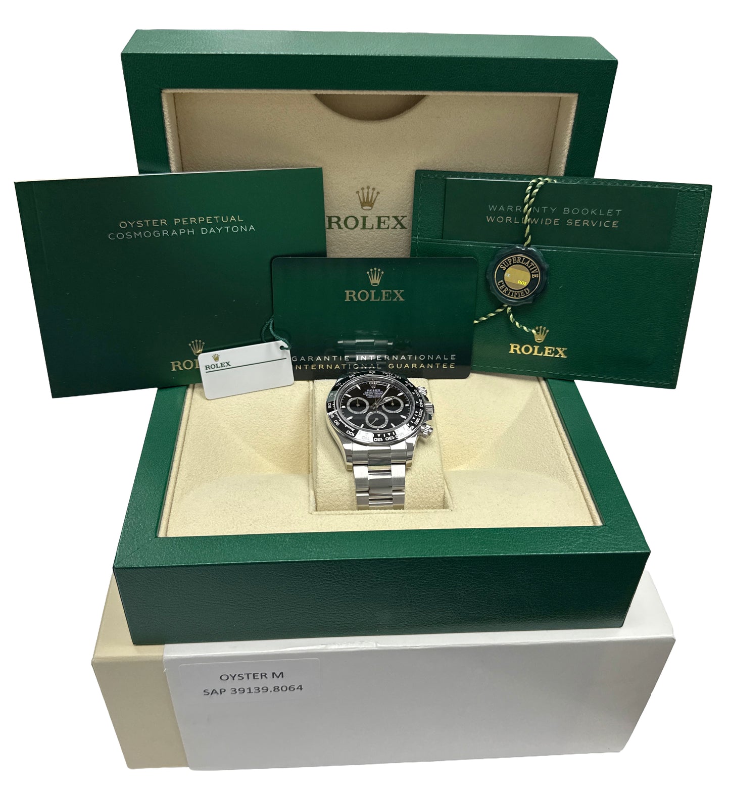 2024 PAPERS Rolex Daytona Cosmograph Steel BLACK Ceramic 40mm 126500 LN BOX